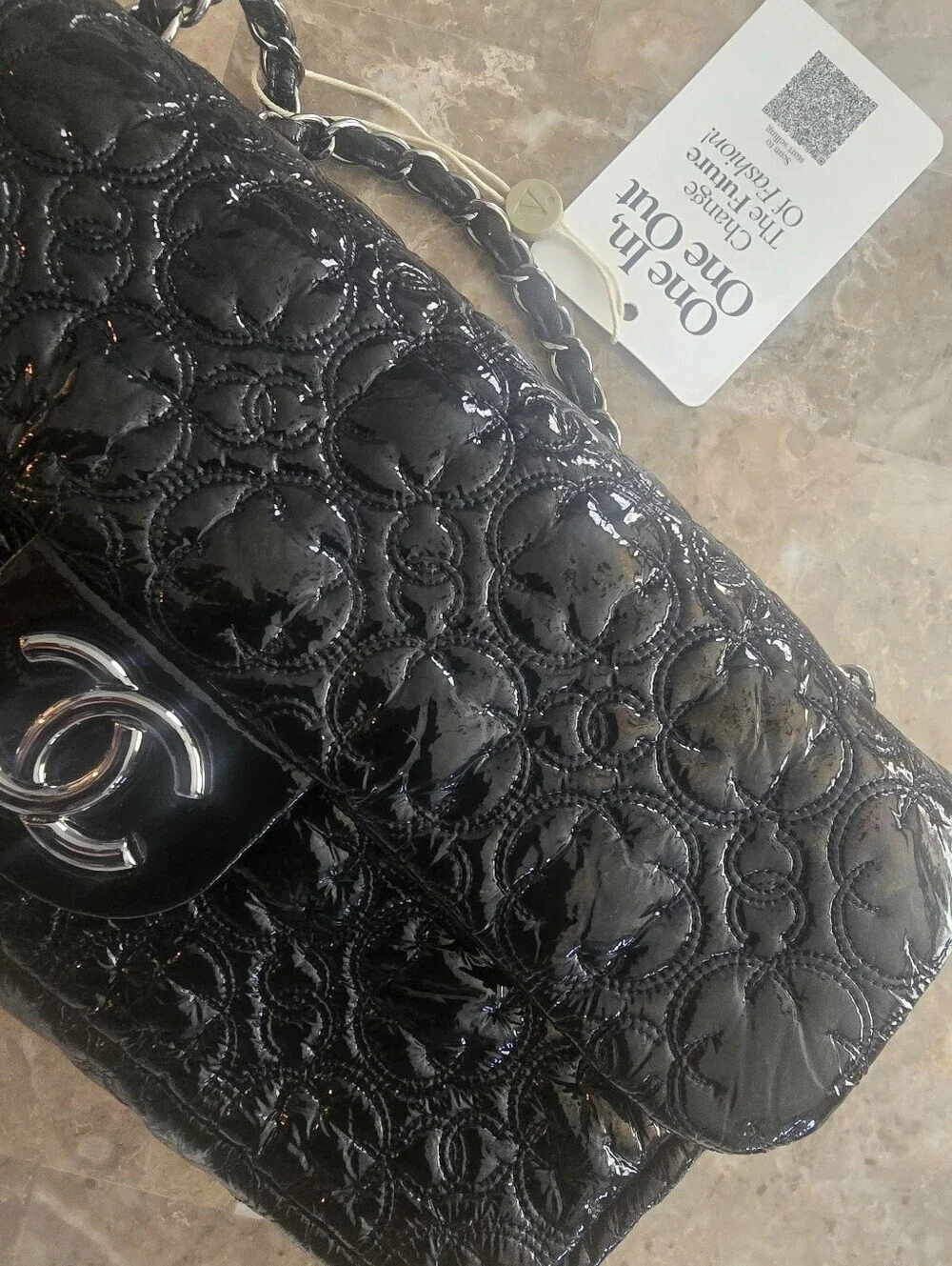 CHANEL "Rock In Moscow" Patent Vinyl Flap Bag - Picture 10 of 11